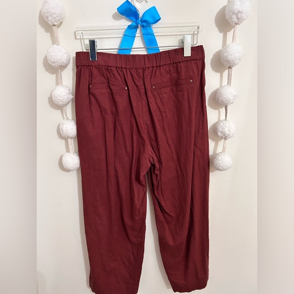 4/$25 or listed price☃️Democracy High Rise Patch Pocket Crop Linen Palazzo Pants - Picture 4 of 9